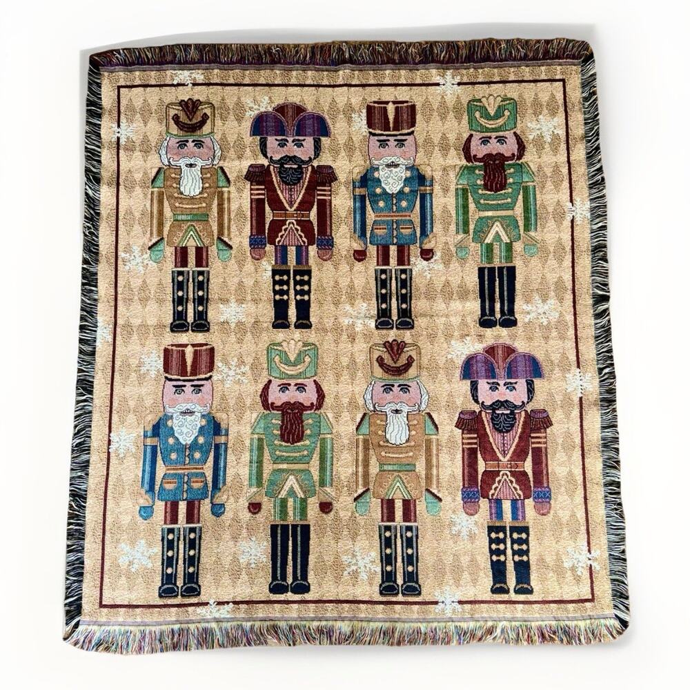 NWOT Mohawk Rug & Textile Christmas Nutcracker Wall Tapestry Woven Throw 48"x54"